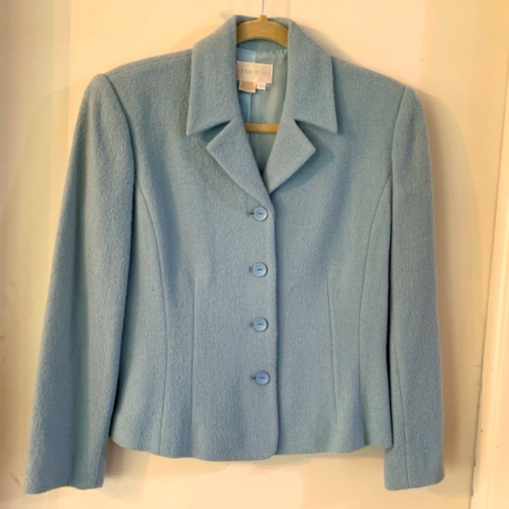 Pale blue wool blend Studio 121 jacket. Worn 2X. SZ 4💙FINAL MARKDOWN 💙